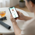 Premium Extended Support: phone with a friendly coaching chat, tea and resistance band